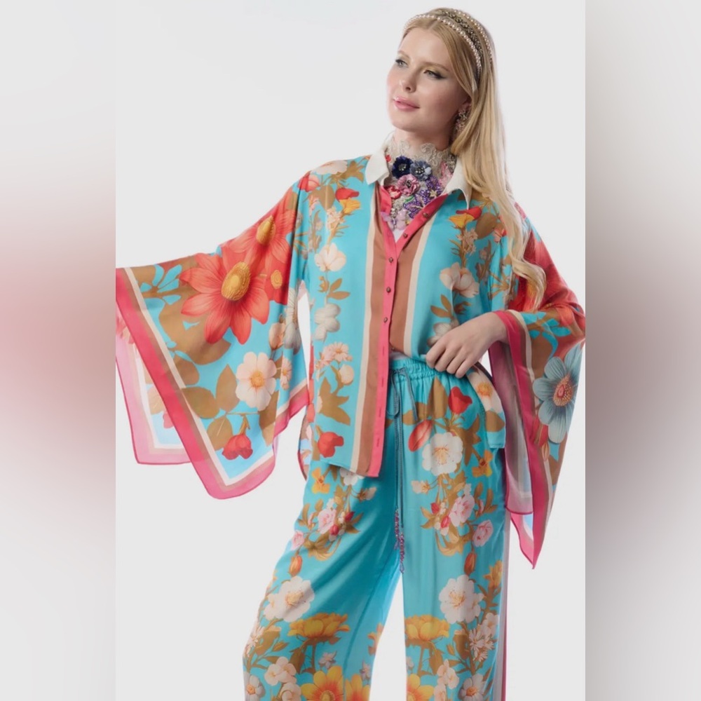 NWT‎ Aratta Floral Garden Set L Top & Pants